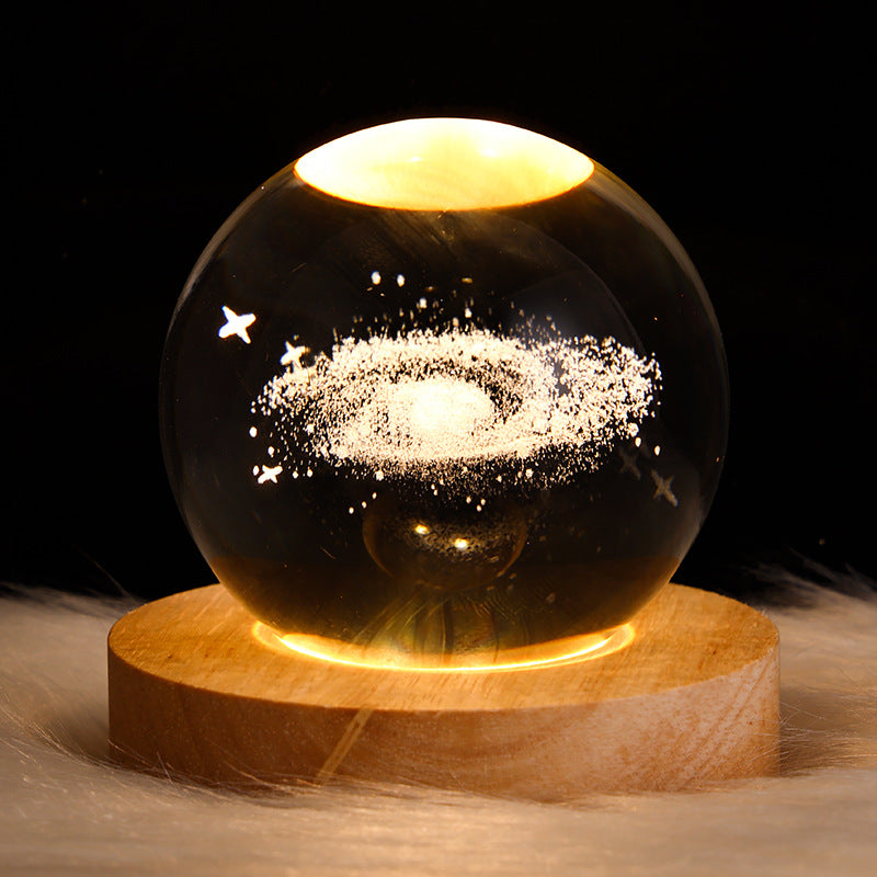 Crystal ball, small night lamp that projects ambient light and projections