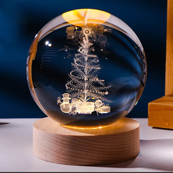 Crystal ball, small night lamp that projects ambient light and projections