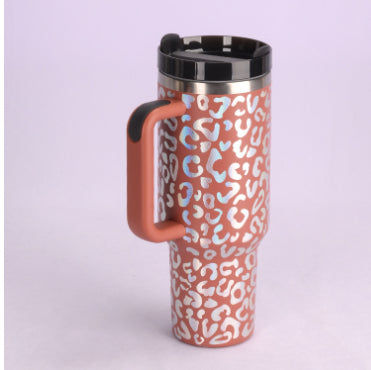 40oz stainless steel thermal water bottle with straw, suitable for on-the-go and travel.