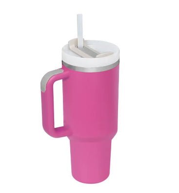 40oz stainless steel thermal water bottle with straw, suitable for on-the-go and travel.