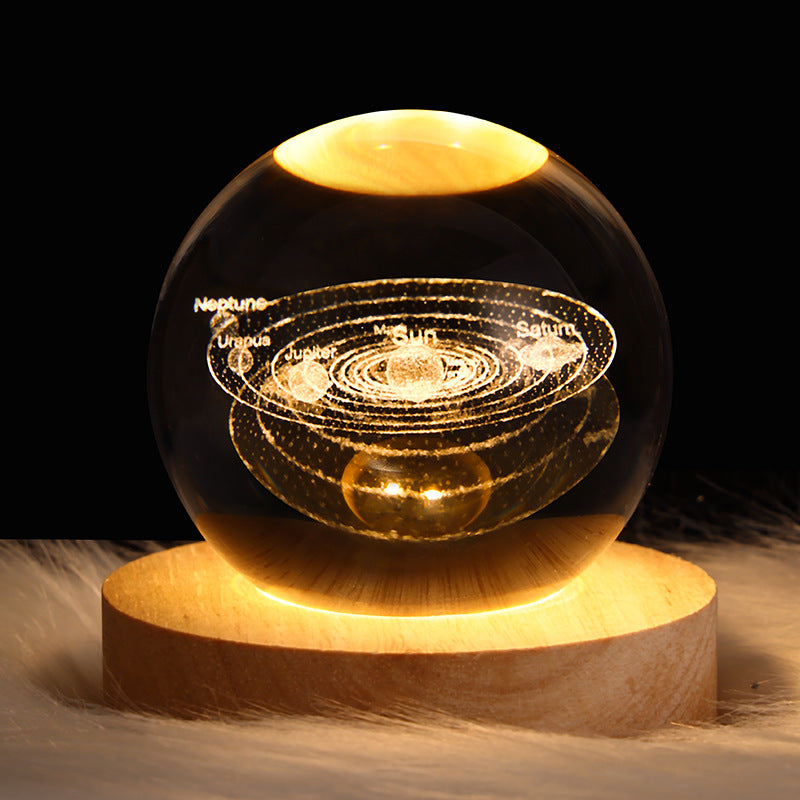 Crystal ball, small night lamp that projects ambient light and projections
