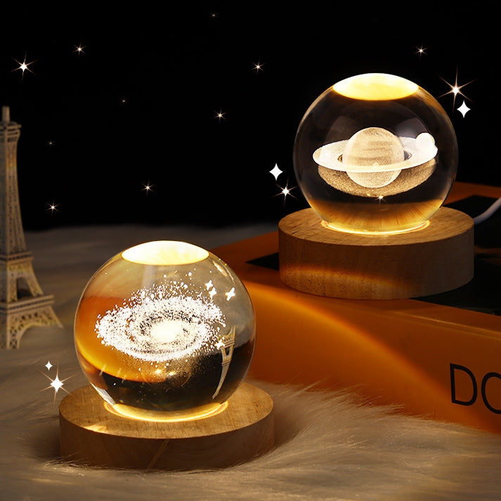 Crystal ball, small night lamp that projects ambient light and projections