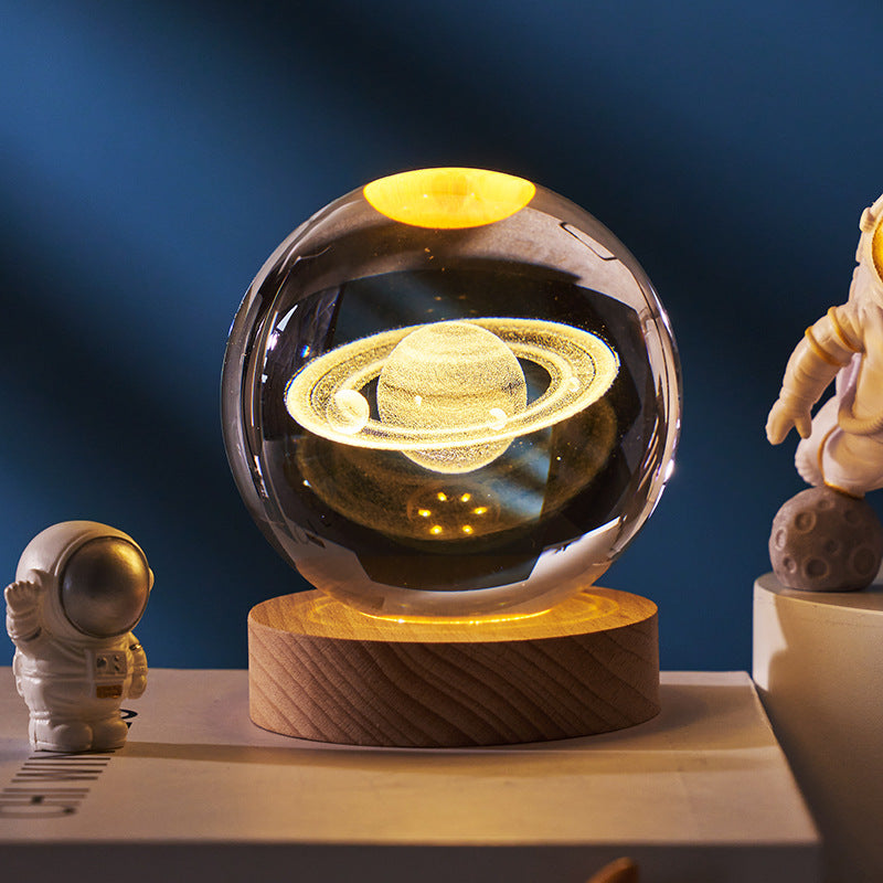 Crystal ball, small night lamp that projects ambient light and projections