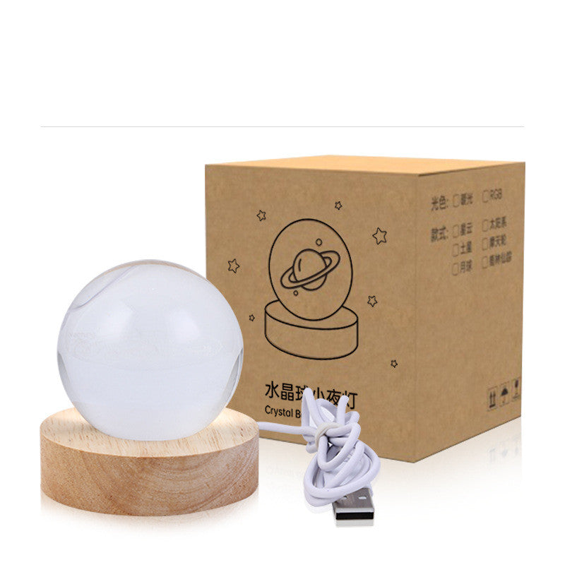 Crystal ball, small night lamp that projects ambient light and projections