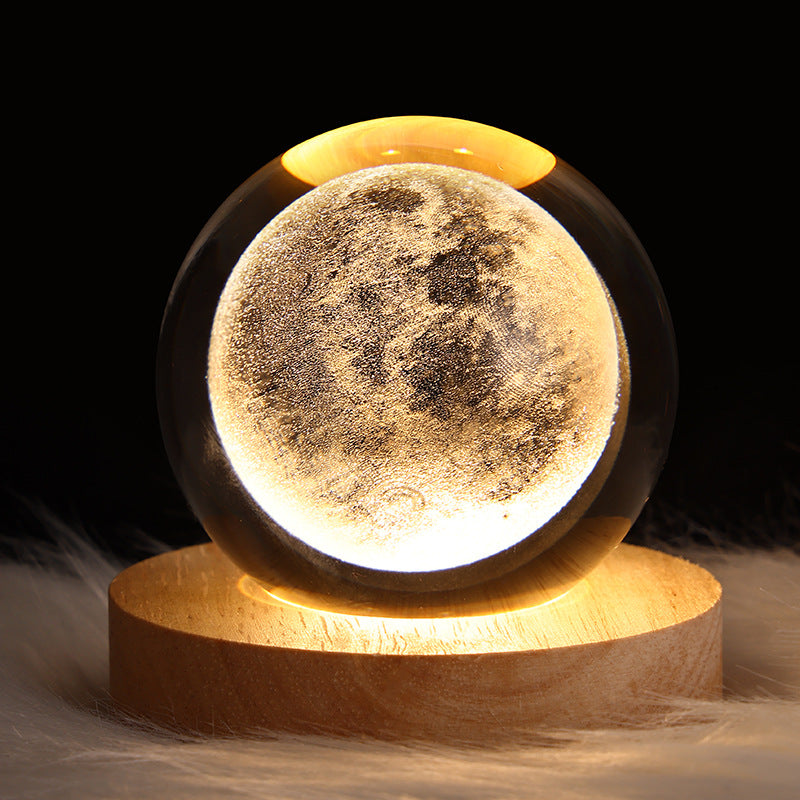 Crystal ball, small night lamp that projects ambient light and projections
