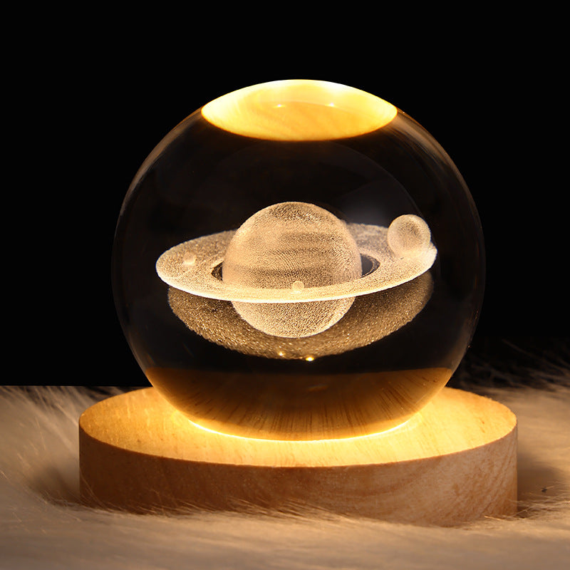 Crystal ball, small night lamp that projects ambient light and projections
