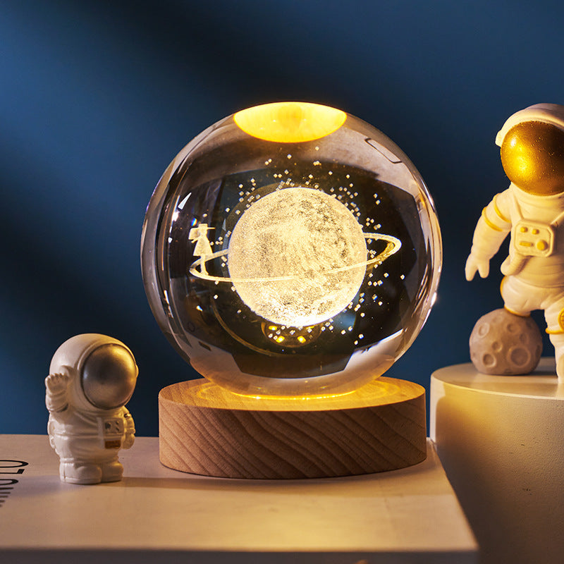 Crystal ball, small night lamp that projects ambient light and projections