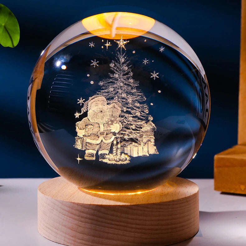 Crystal ball, small night lamp that projects ambient light and projections
